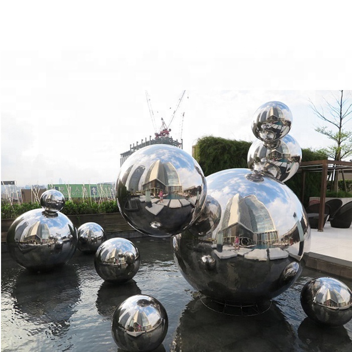 Large Outdoor Stainless Steel Modern Ball Sculpture 