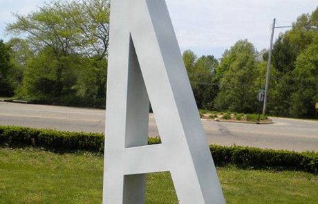 Large Painted Letter Stainless Steel Outdoor Sculpture