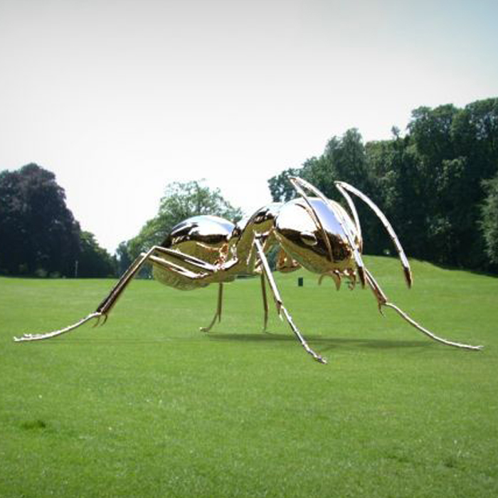 Large Polished Garden Stainless Steel Ant Sculpture