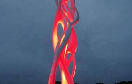 Large Stainless Steel City Outdoor Lighting Sculpture