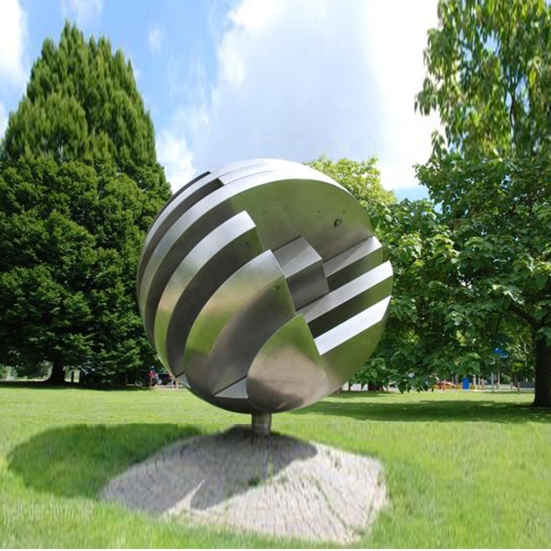 Large Stainless Steel Garden Art Metal Spheres Sculpture For Matt Finish