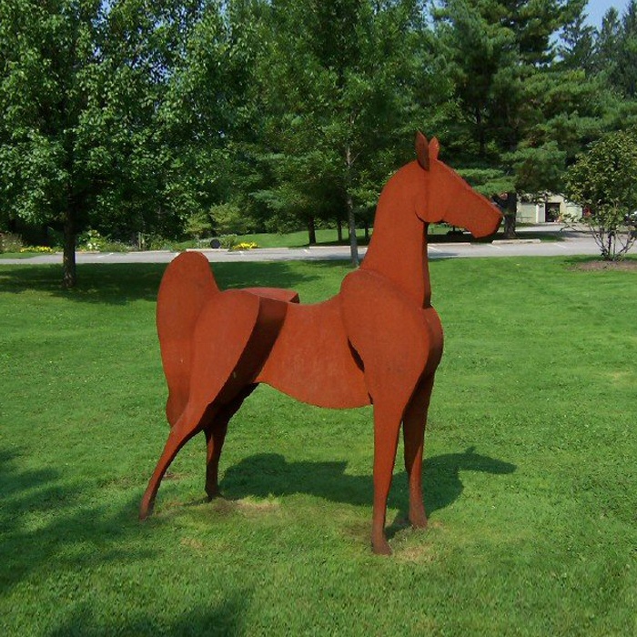 Life Size Corten Steel Garden Horse Sculpture 
