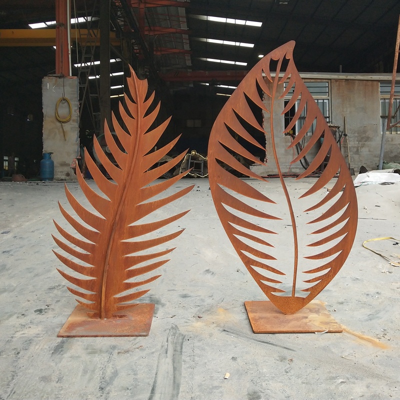 Metal Corten Steel Decorative Leaf Sculpture 