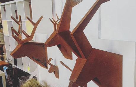 Metal Wall Art Abstract Deer Head Sculpture