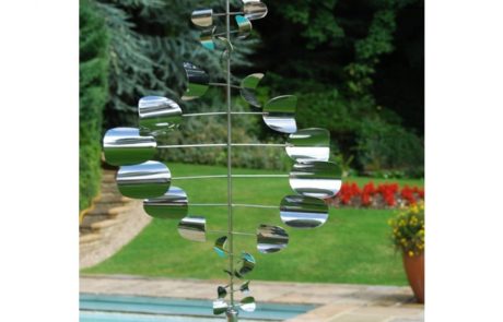 Modern DNA Design Stainless Steel Kinetic Wind Spinner Sculpture