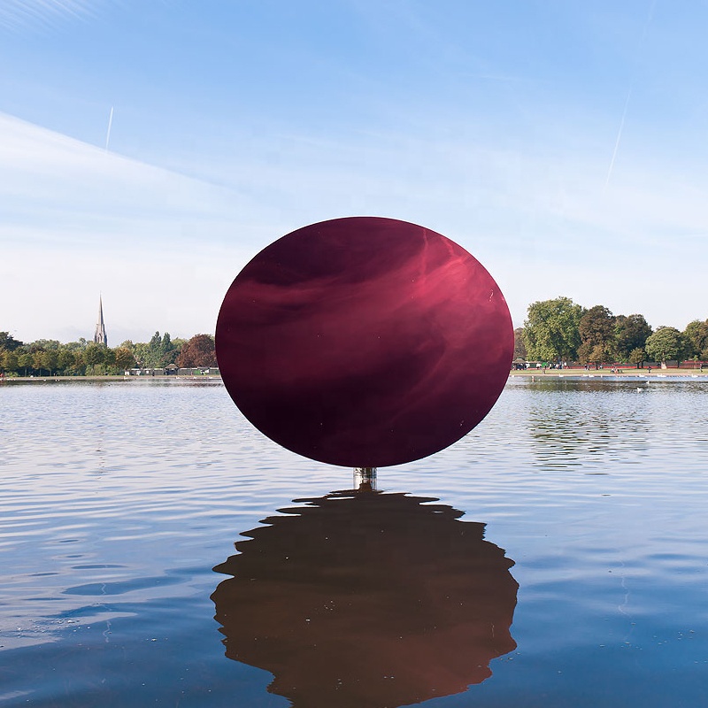 Modern Outdoor Concave Sky Mirror Red Stainless steel Anish Kapoor Sculpture