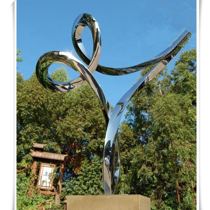 Modern Outdoor Stainless Steel Abstract Art Garden Sculpture 