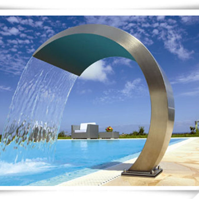 Modern Outdoor Water Feature Stainless Steel Pool Waterfall