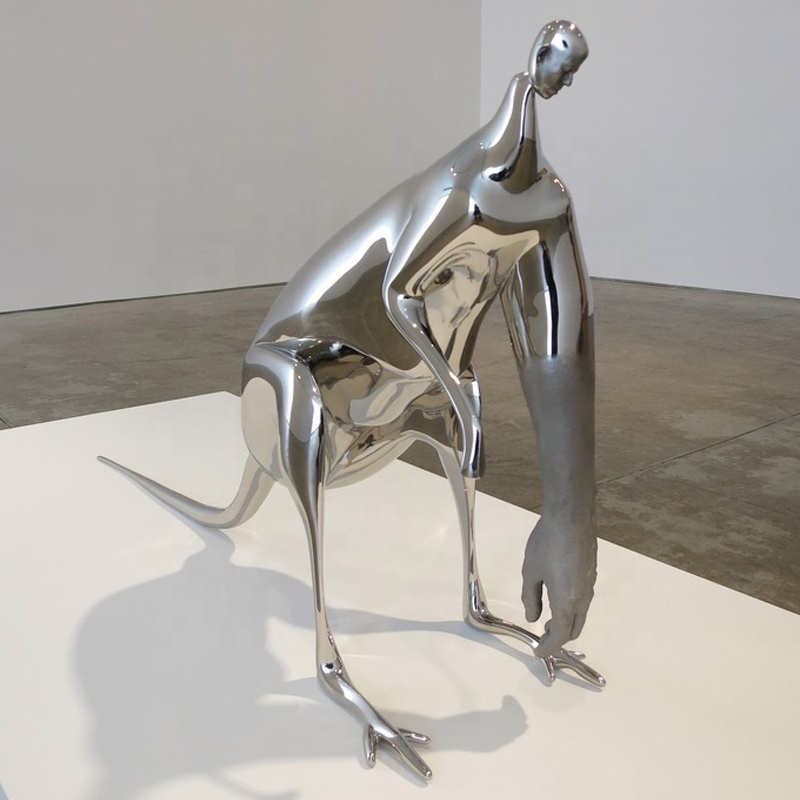 Modern Wallaby Stainless Steel Custom Animal Sculpture 