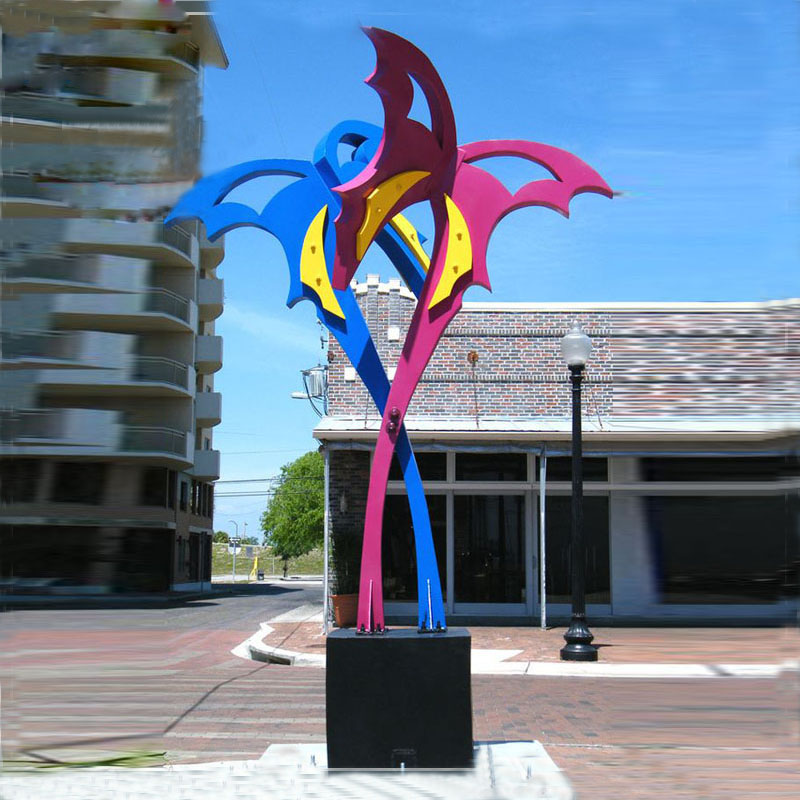 Outdoor Decoration Colorful Stainless Steel Butterfly Sculpture 