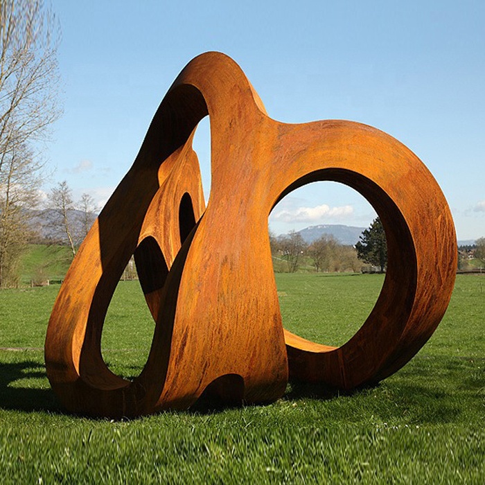 Outdoor Landscape Modern Corten Steel Garden Sculpture 