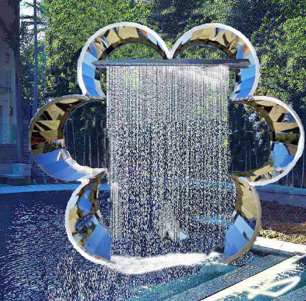 Outdoor Rain Curtain Stainless Steel Garden Water Fountain
