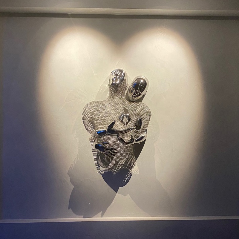 Polished Abstract Love Body Stainless Steel Metal Wall Sculpture