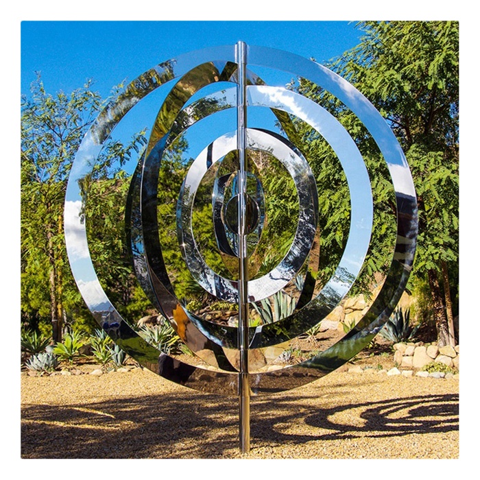Polished Garden Stainless Steel Wind Kinetic Sculpture 