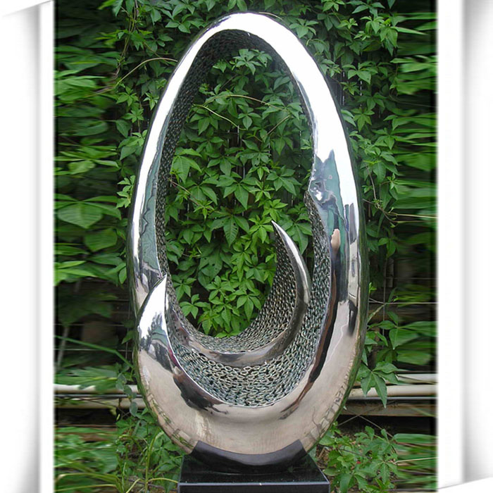 Polished Stainless Steel Abstract Sculpture Garden Decoration