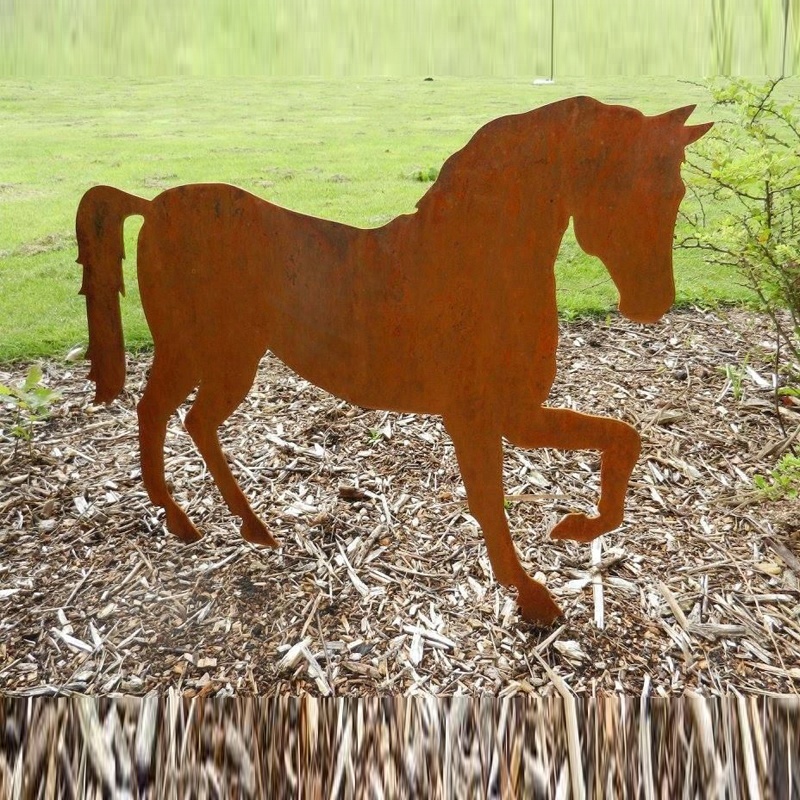 Realistic Corten Steel Horse Sculpture