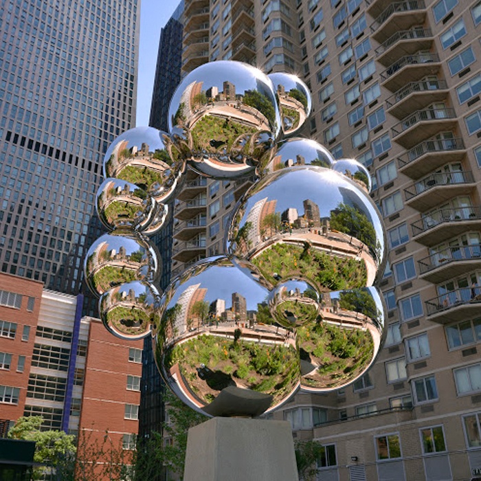 Stainless Steel High Polished Large Garden Ball Sculpture for Urban