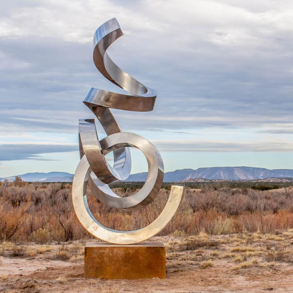 Stainless Steel Large Western Outdoor Sculpture 