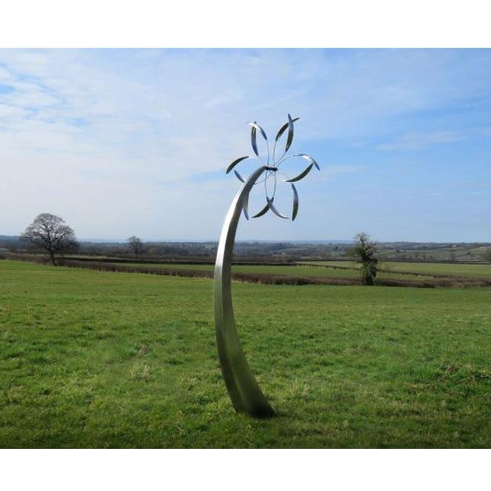 Stainless Steel Modern Outdoor Kinetic Wind Sculpture 