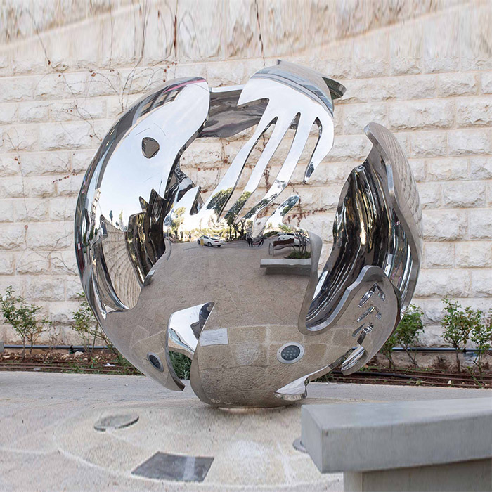 Stainless Steel Sculpture Abstract Large Metal Spheres 