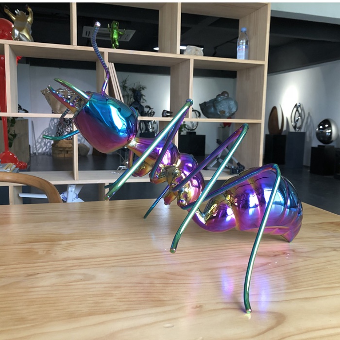 Titanium Crafts Colorful Stainless Steel Metal Small Ants For Table Decor