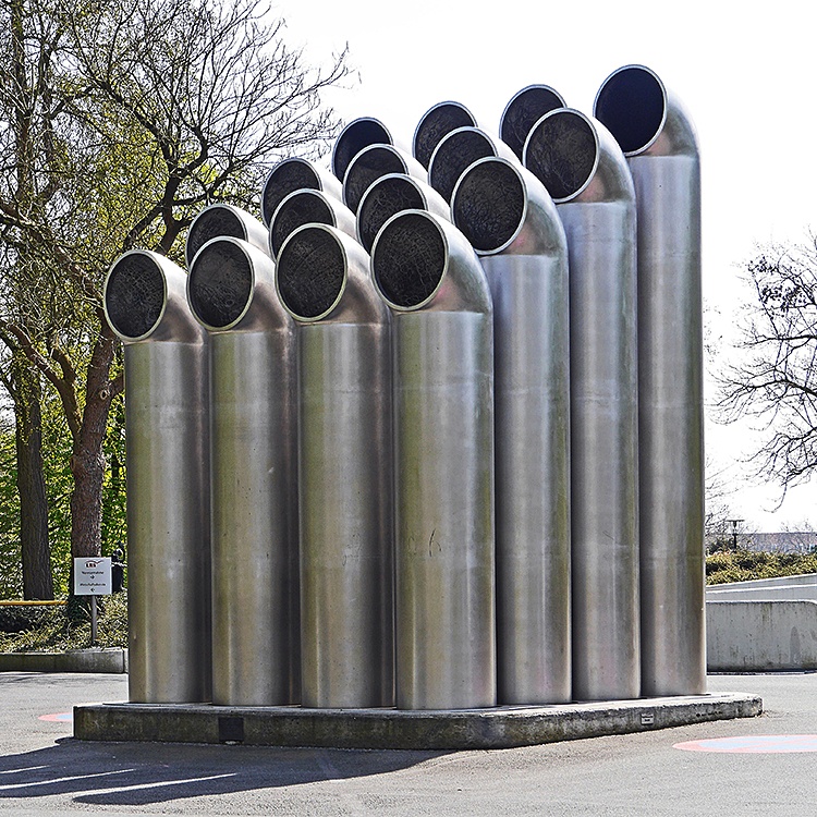 Tube outdoor decoration base 304 stainless steel sculpture 