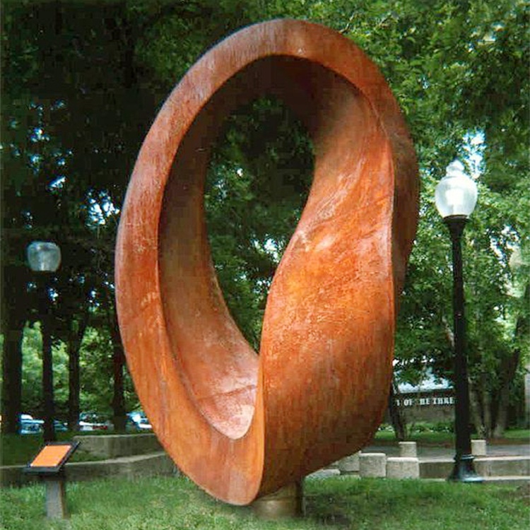 abstract 3D rusty oxidized finished corten metal art decor sculpture