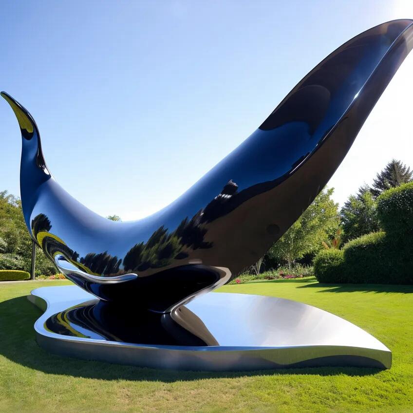 abstract whale tail sculpture