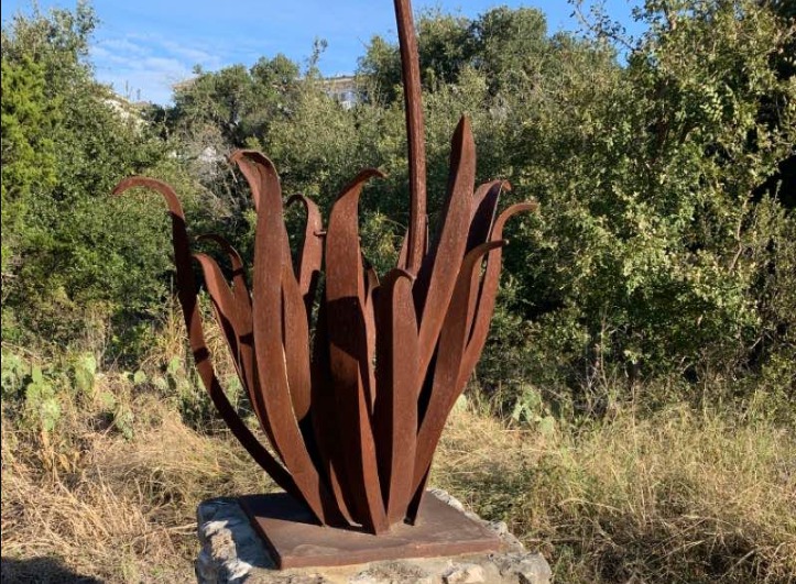 corten steel agave sculpture