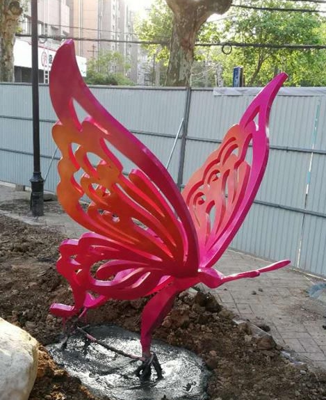 finished stainless steel butterfly sculpture