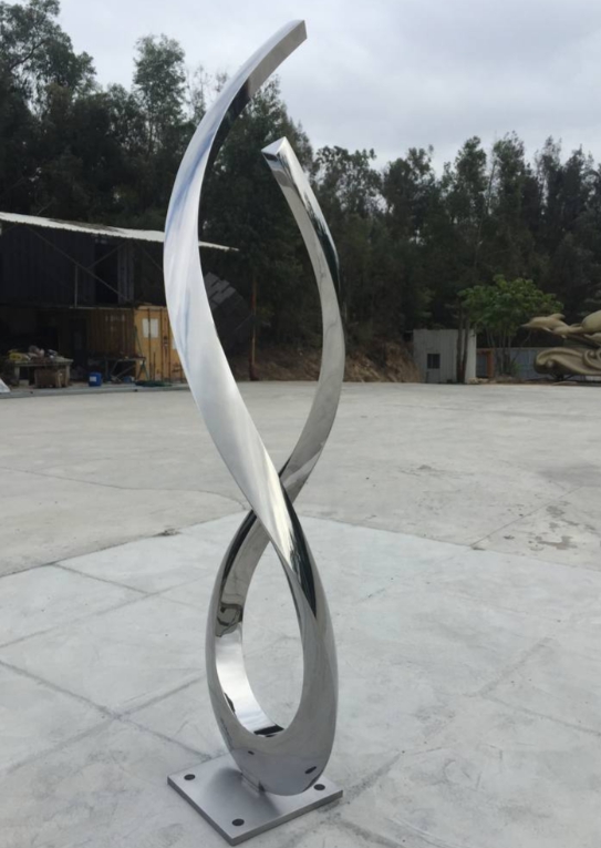 finished stainless steel modern sculpture