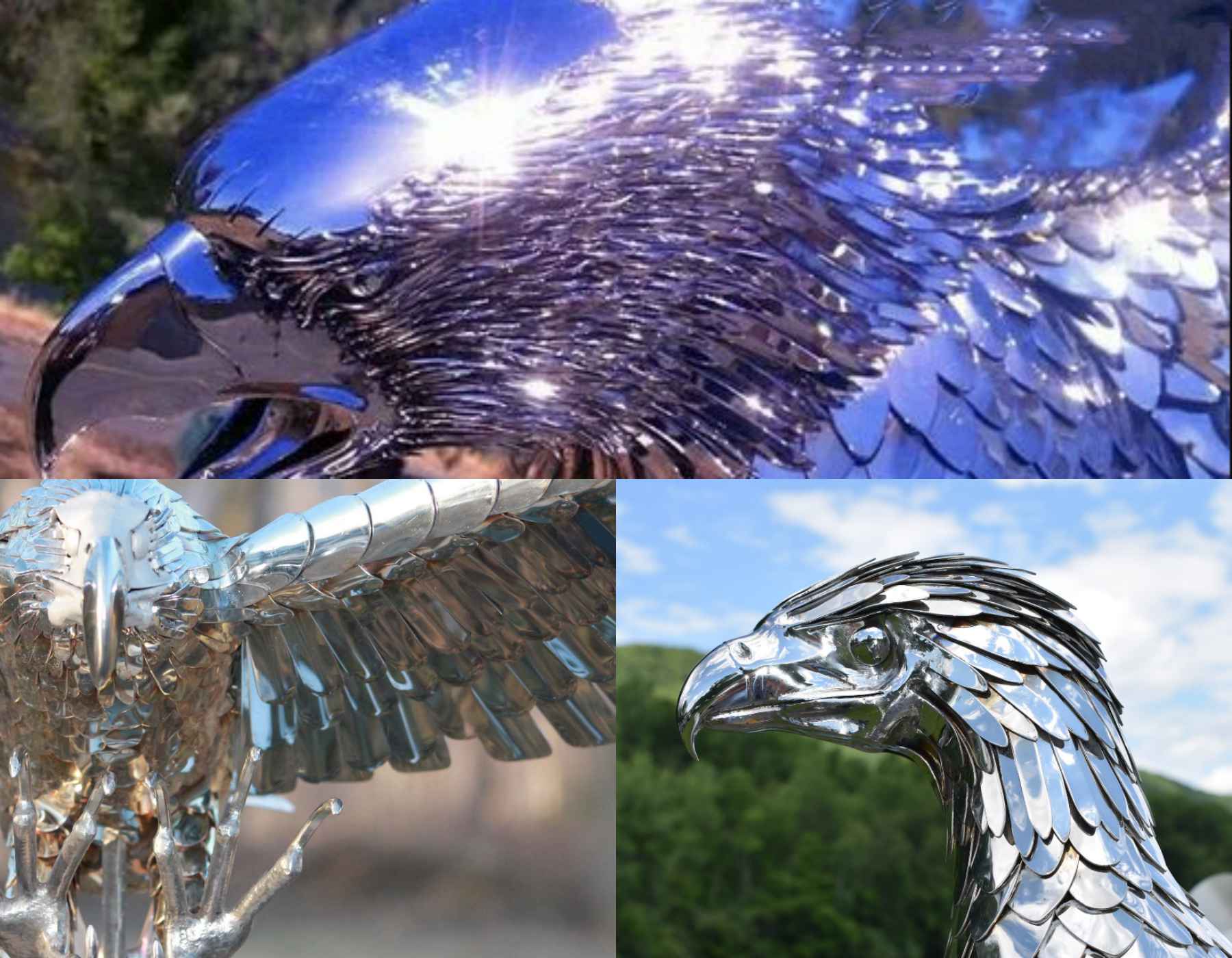 metal hawk sculpture