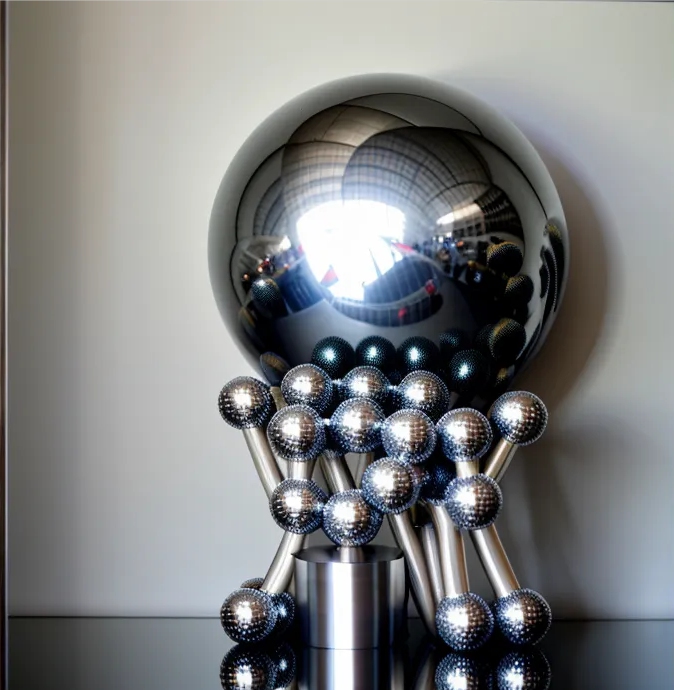 mirror football sculpture