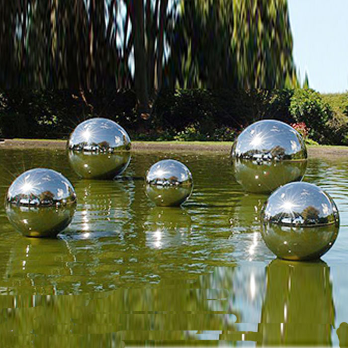 mirror stainless steel hollow sphere Garden gazing sphere