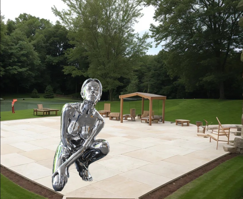 park stainless steel nude woman