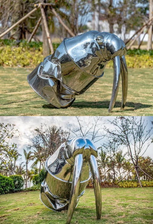 sea lion metal sculpture