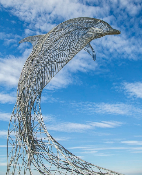 tall seaside animal sculpture