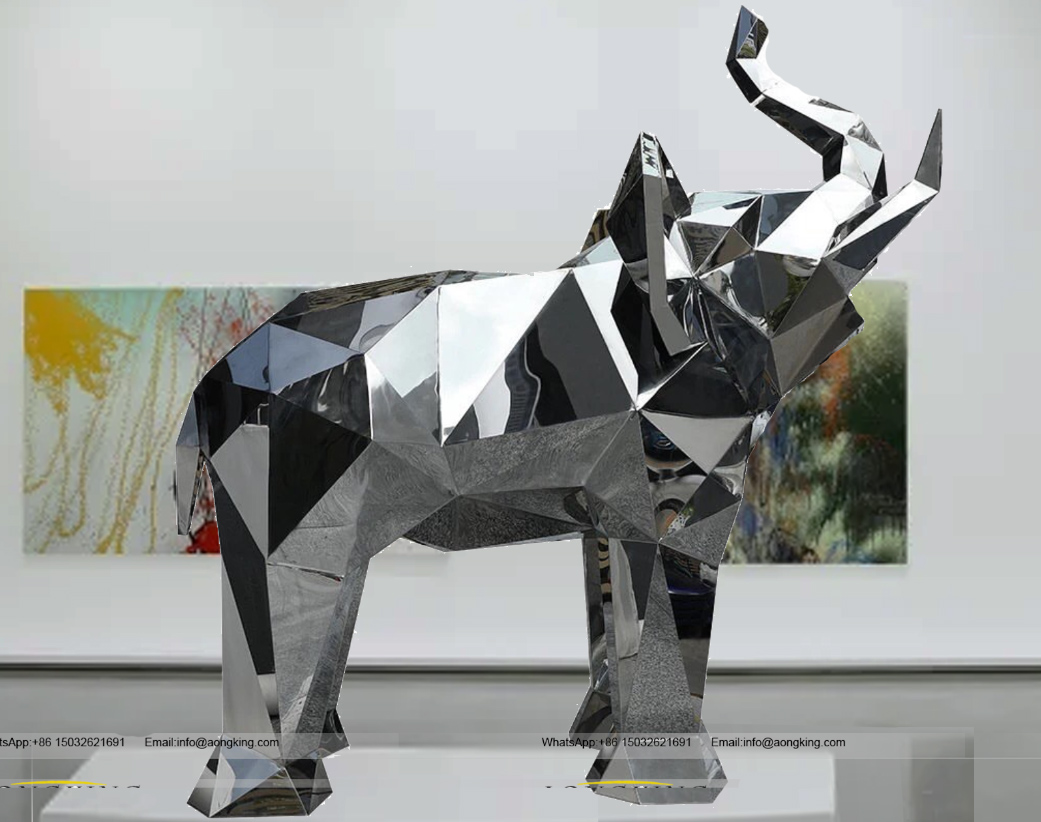 Geometric animal stainless steel sculpture | Art Metal Sculpture