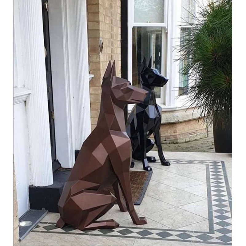 geometric dog for door