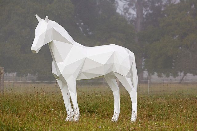 white horse geometric stainless steel