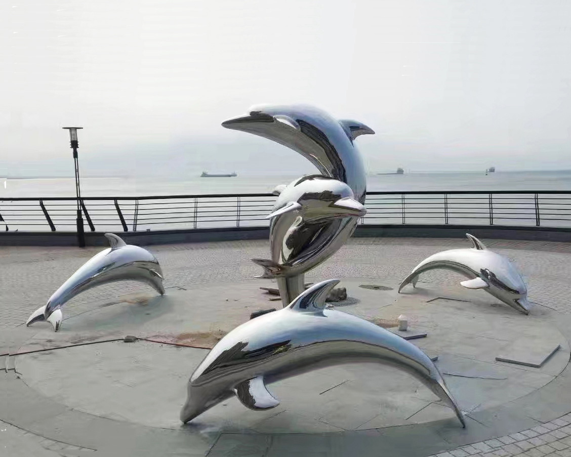 Dolphin Stainless steel sculpture