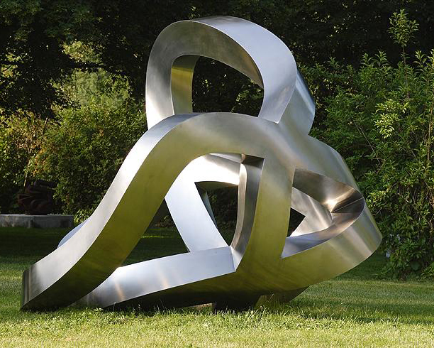 stainless steel park art sculpture brush surface