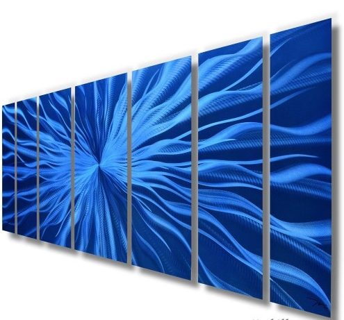 blue metal wall art (2)