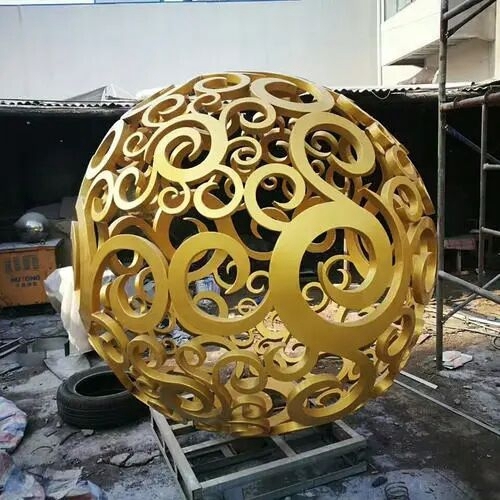 globe stainless steel garden sculpture (2)