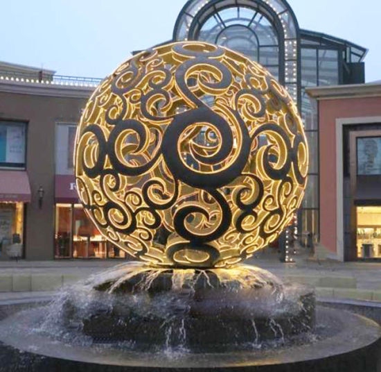 globe stainless steel garden sculpture (4)