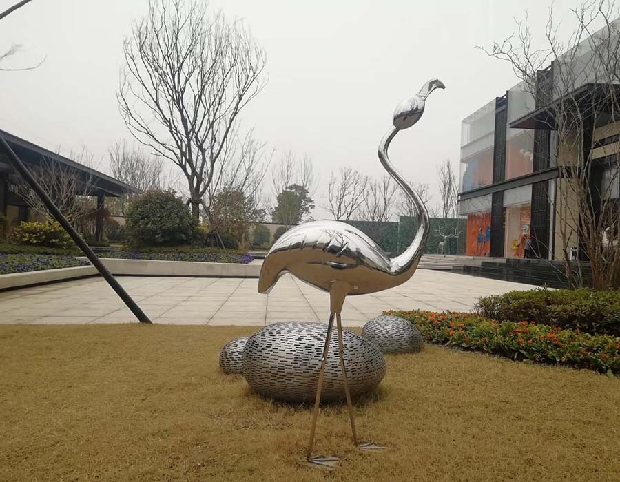metal flamingo yard art (3)