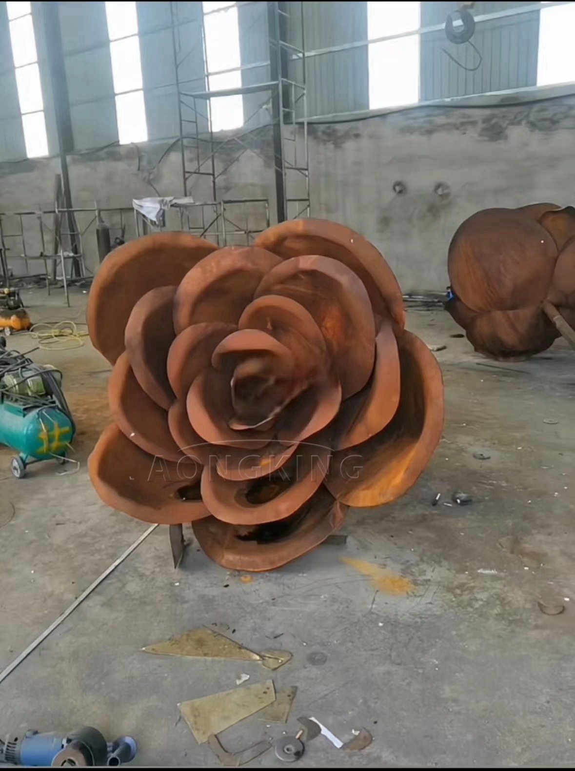 Corten Steel Art Abstract Flower Sculpture