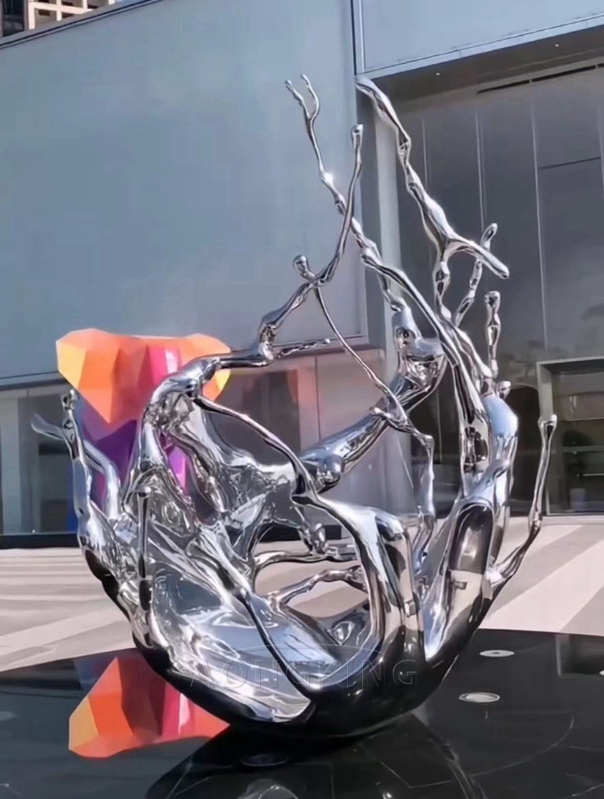 Marine-inspired stainless steel sculptures