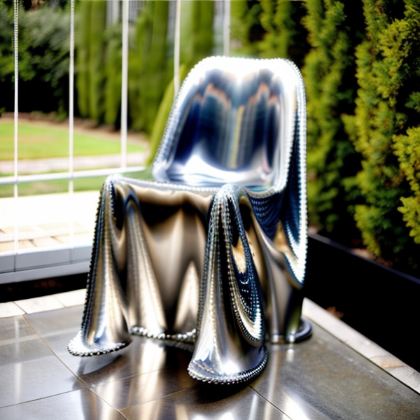 garden metal chair sculpture