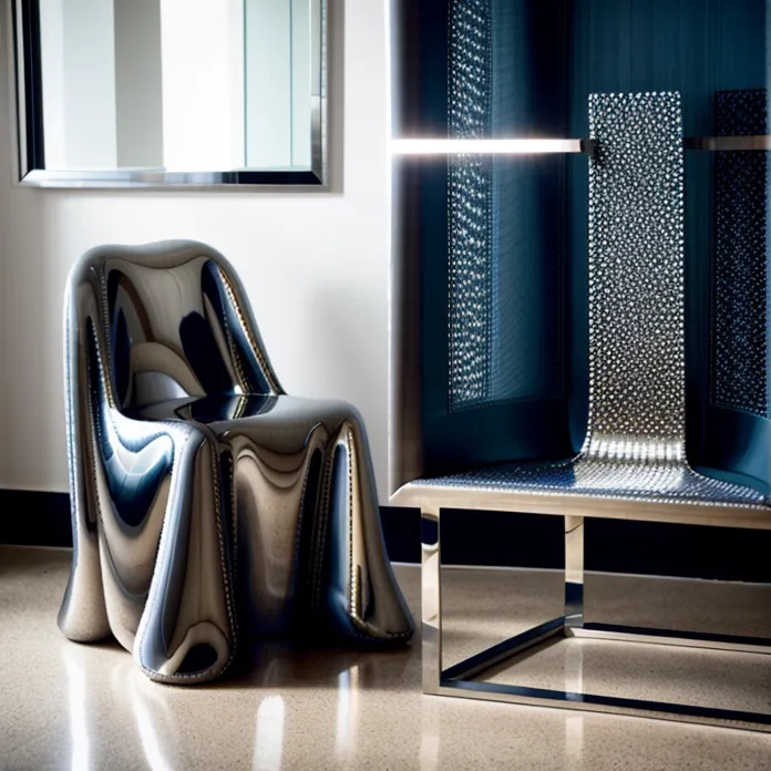 indoor polished chair sculpture